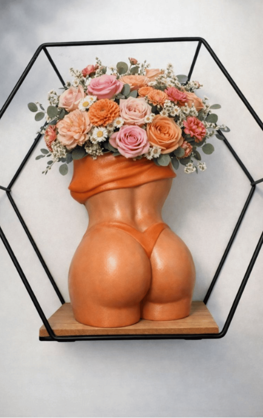 3D Printed Body Vase Decorative Plant Pot Fully Customisable 220mm x 110mm