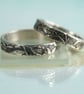 Silver Leaf Ring - Fine Scattering of Leaves Wreath Woodland Band Wedding Band - Image 4