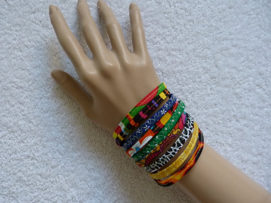Fabric Bracelet. Small to Medium Size Wrist.