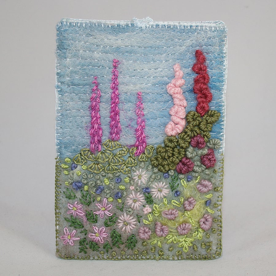 Cottage Garden Phone Case - Embroidered and Felted Case