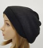 Handmade women's baggy beanie hat, black beret, knitted tam, black hat - Image 2