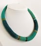Felted cord necklace - bright greens - Image 3