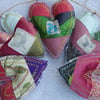 Patchwork hearts - 56 cm - Bunting, wall hanging