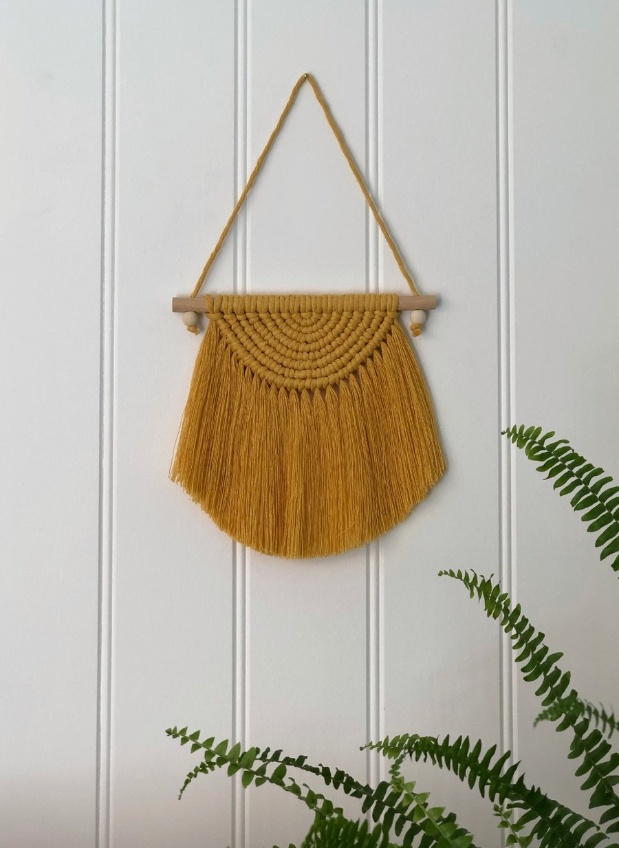 Small Macrame Wall Hanging - Boho Decor - Sunshine Wall Art - Eco Friendly