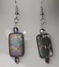 Clear matt peacock rectangular earrings - Image 4