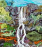 Textile art picture - Waterfall -  Needle felted using wool fibres - Image 2