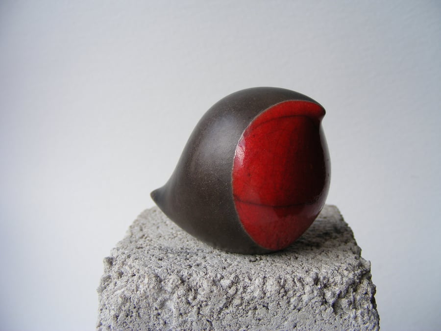 Raku fired baby robin (2)