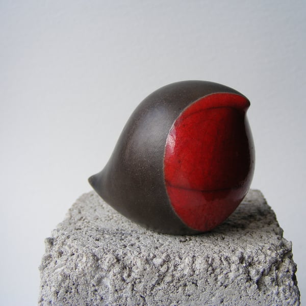 Raku fired baby robin (2)