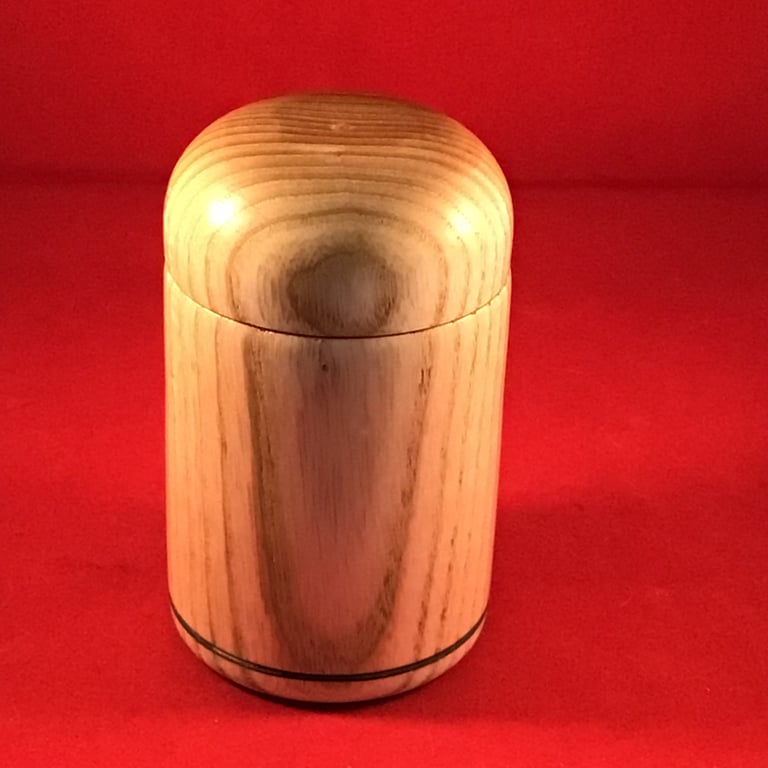 Wood turned lidded canister