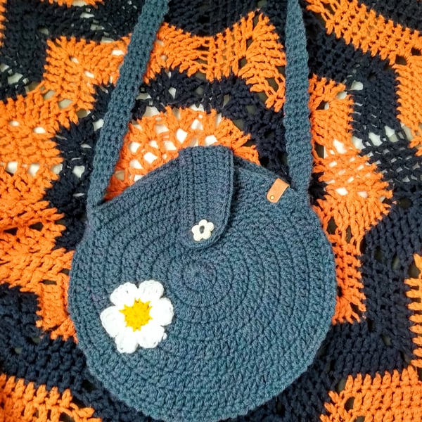 Crochet Boho Daisy Bag