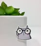 Geeky Cat pin badge - Image 2