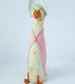 Sculpture Ceramic Puddle Duck, animals, dressed in pink summer wrap & bonnet - Image 2