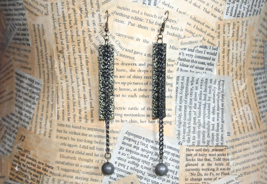 Brutalist Style Metal Drop Dangle Hook Earrings