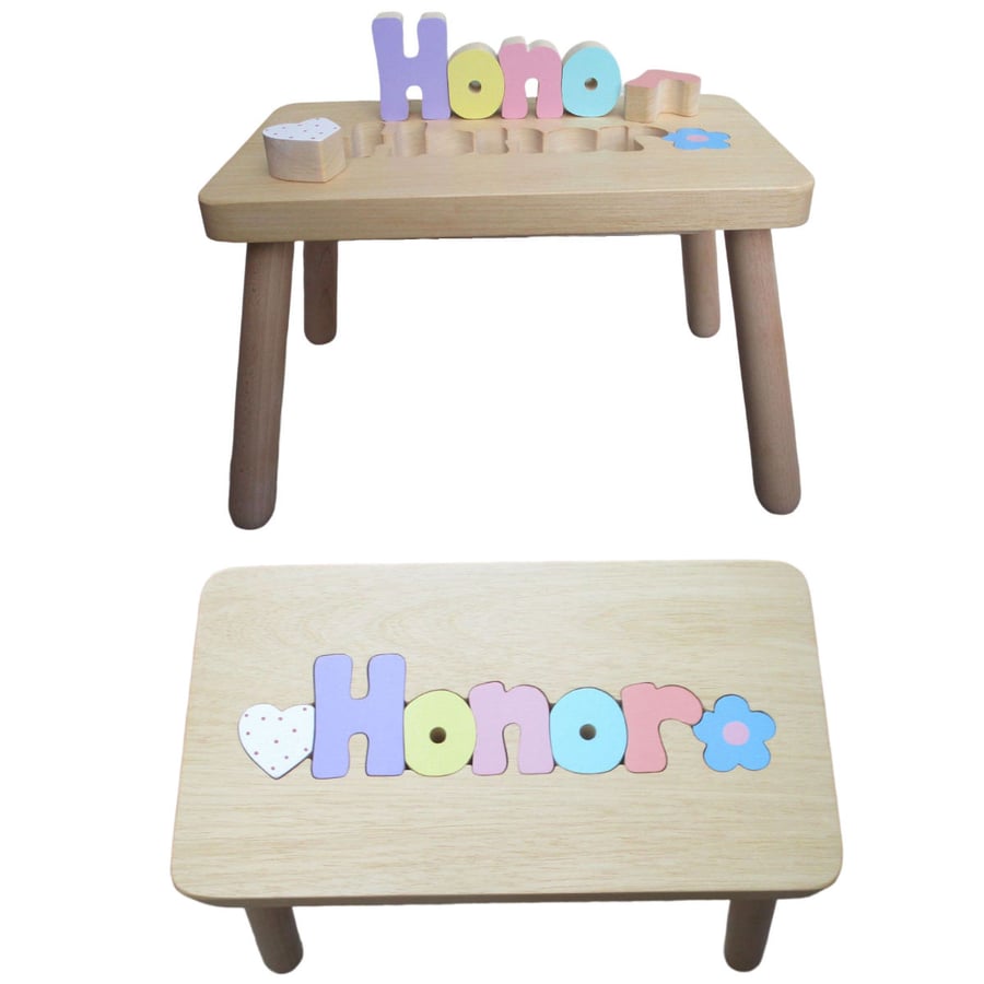 Wooden deals name stools