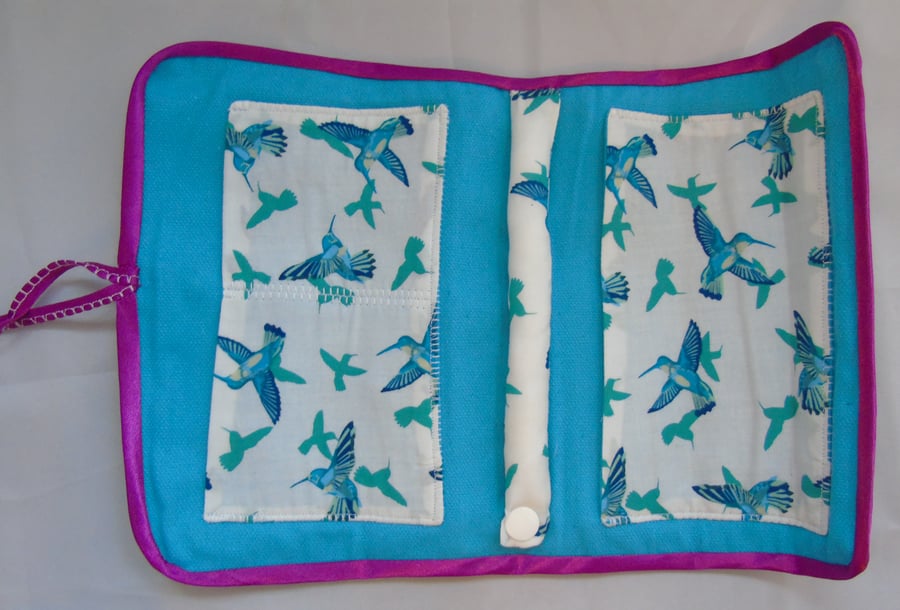 Seconds Sunday -  Hummingbird Fabric Jewellery Roll