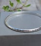 Sterling Silver Hammered D Shaped Bangle - JBJ5020
