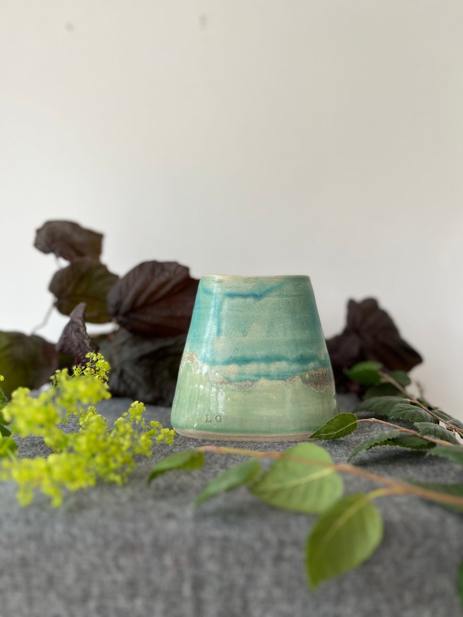 M - Ceramic Handmade Oval Vase - Skyline - Secret Studio Sale (67)