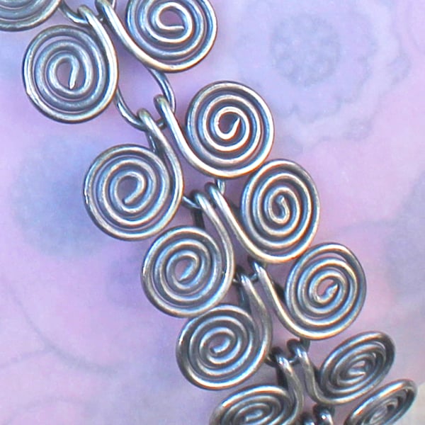 Silver Bracelet Spiral chain Bracelet