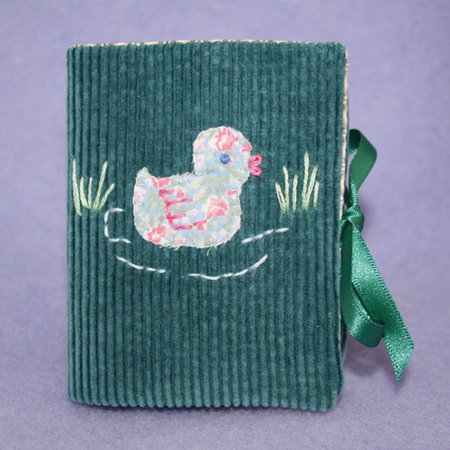 SALE - Embroidered Needle Book - Duckling