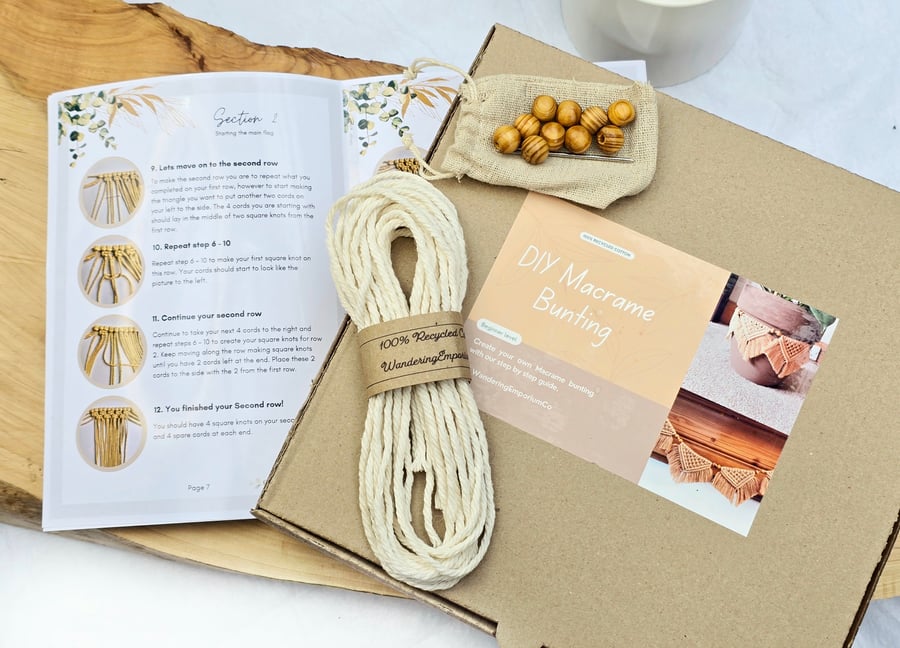DIY Macrame bunting Kit - Eco Friendly craft kits