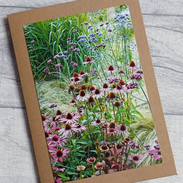 Flower Border Photo Greetings Card