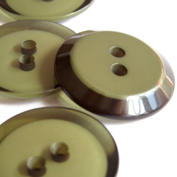 8 Dark Olive Green Buttons One Inch