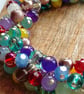 Multi Colour Glass Bead Full Cluster Bracelet - Image 3