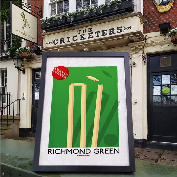 RICHMOND GREEN CRICKET A3 Print