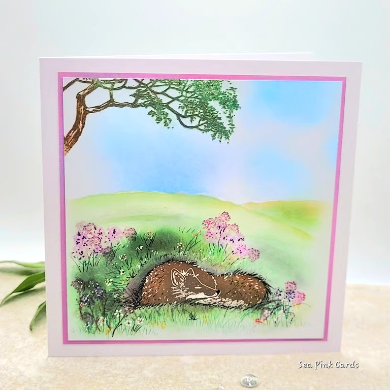 Sleeping Fox blank card, fox, wildlife, countryside, birthday
