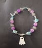 Elasticated pastel beaded ghost charm bracelet - Image 4