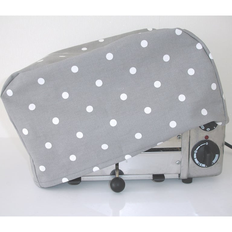 Toaster Cover Polka Dots Dualit 2 Slice Toaster Dust Cover NOT PADDED Grey