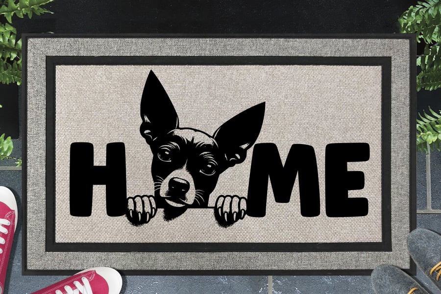 Xoloitzcuintle Dog Home Door Mat No.2 - All Weather - Hairless Dog Doormat 