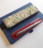 Pencil case for cover of book diary journal elasticated red and green Morris