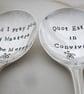 Boars Head Carol Spoons, set of 5, hand stamped vintage spoons for Xmas - Image 4