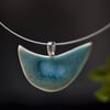 Moon boat pendant 5 -  Beautiful and unique, glazed in turquoise and green