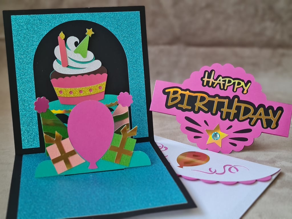 Happy Birthday Pop up cupcake card