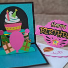 Happy Birthday Pop up cupcake card