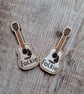 Folkie Guitar Wooden Pin Brooch - Image 2