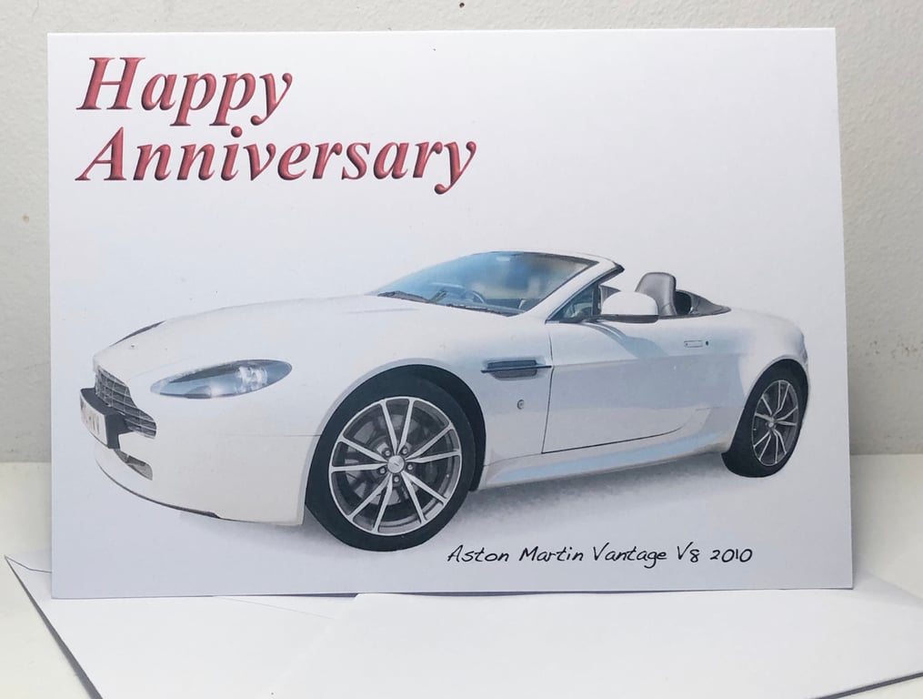 Aston Martin Vantage V8 2010 - Birthday, Anniversary, Retirement or Plain Card