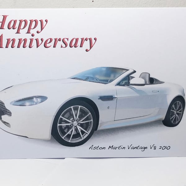 Aston Martin Vantage V8 2010 - Birthday, Anniversary, Retirement or Plain Card
