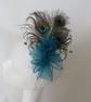 Dark Turquoise Teal Peacock Feather Comb Bridgerton Regency Style  - Image 5