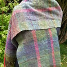 Handwoven One-of-a-Kind Scarf in Lilac, Pink, Purple & Green