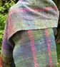Handwoven One-of-a-Kind Scarf in Lilac, Pink, Purple & Green