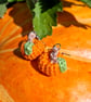 Pumpkin earrings, Autumn earrings, Halloween jewellery, Orange jewellery  - Image 4