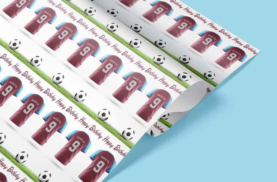 Personalised West Ham Football Jersey wrapping paper