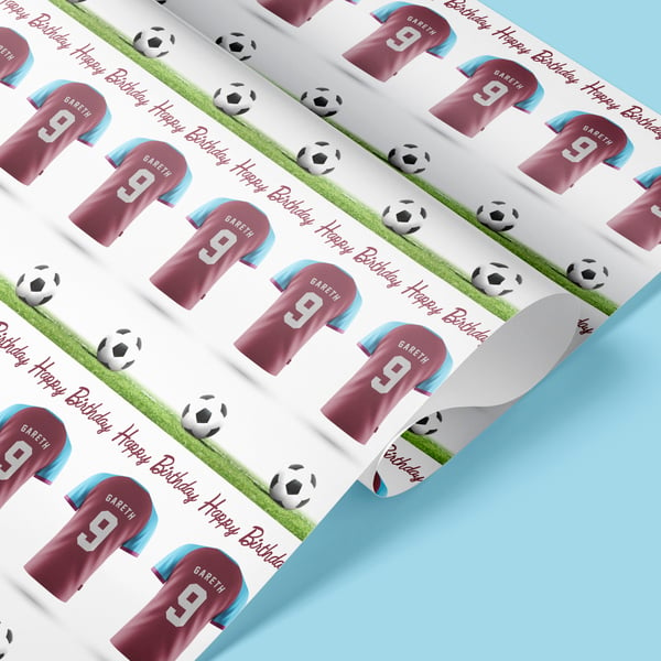 Personalised West Ham Football Jersey wrapping paper