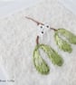 HAND EMBROIDERED MISTLETOE CARD WINTER CHRISTMAS - Image 2
