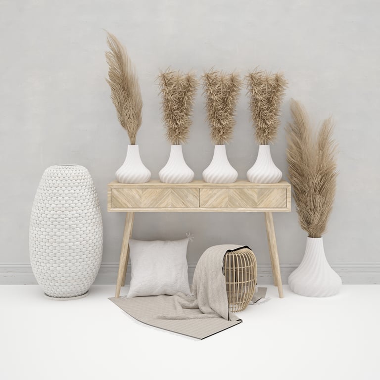 Fuzzy Skin Textued Taper Vase for faux flowers or a Planter in organic plastic