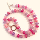 Mixed pink rondelle necklace 
