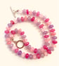 Mixed pink rondelle necklace 